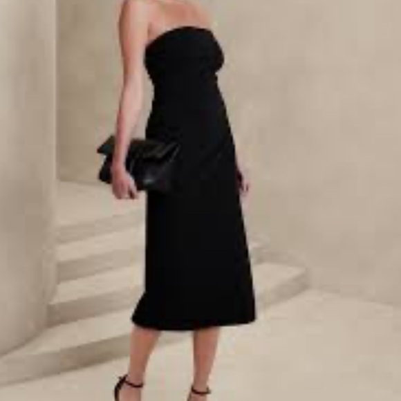 Banana Republic strapless crepe MIDI dress - Picture 1 of 8